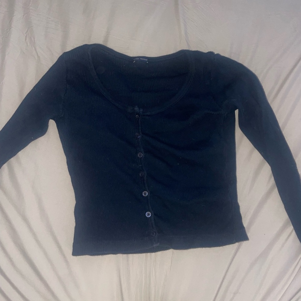 Brandy Melville Navy Blue button up longsleeve